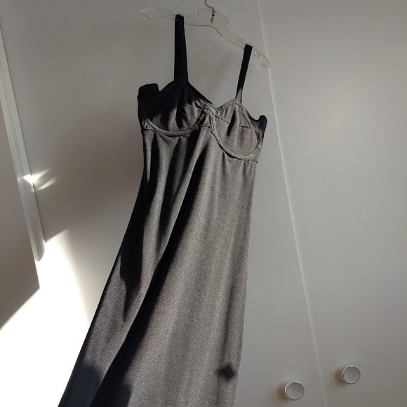 vintage 90s jersey knit maxi body con slip dress - Picture 5 of 15